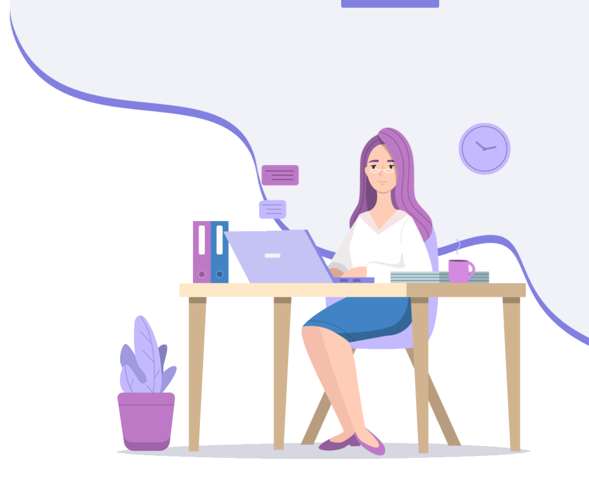 Ilustración Mujer Laptop
